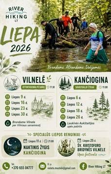 River Hiking LT žygiai liepos mėnuo