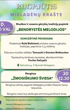 Rugpjūčio mėnesio renginiai Mielagėnų krašte