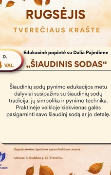 Edukacinė popietė su Dalia Pajediene „Šiaudinis sodas“