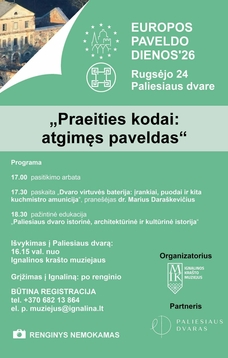 Europos paveldo dienos 2026 – „Kultūros paveldas: saugok, puoselėk, atgaivink“