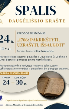 Spalio mėnesio veiklos Daugėliškio krašte