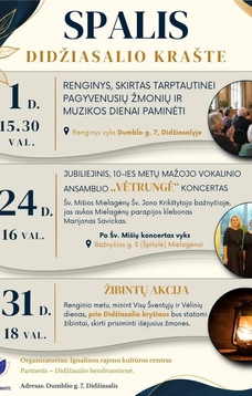 Spalio mėnesio veiklos Didžiasalio krašte
