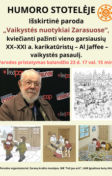 Parodos „Vaikystės nuotykiai Zarasuose“ atidarymas  „Humoro stotelėje“