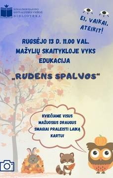 Edukacija "Rudens spalvos" Mažylių skaitykloje
