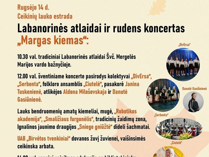 Labanorinės atlaidai ir rudens koncertas "Margas kiemas" Ceikiniuose