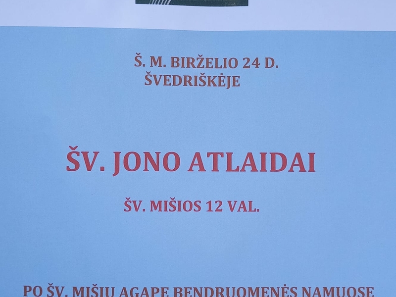 Šv. Jono atlaidai Švedriškėje
