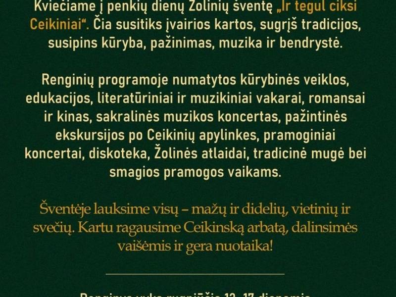 Žolinių šventė "Ir tegul ciksi Ceikiniai - 515 kartą"