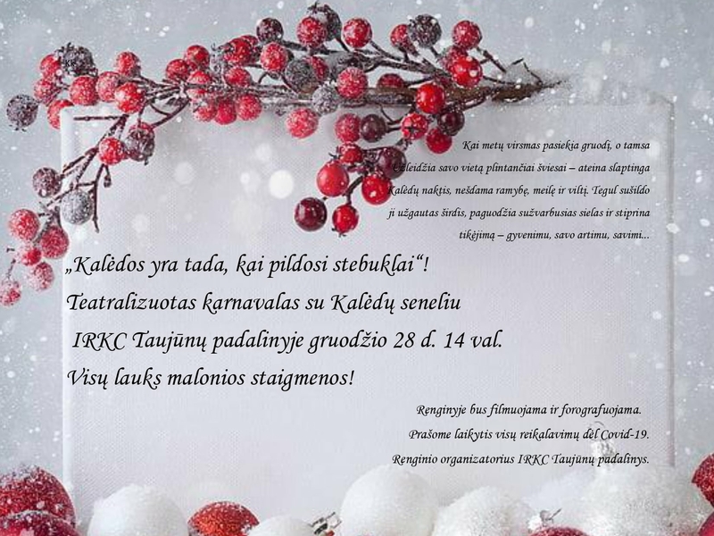 Teatralizuotas karnavalas su Kalėdų seneliu