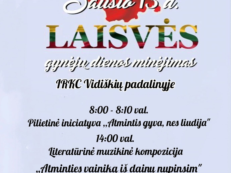 Gedenken an den Tag der Verteidiger der Freiheit in Vidiškės