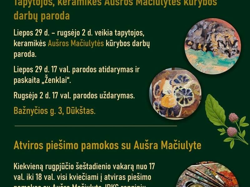 Atviros piešimo pamokos su Aušra Mačiulyte