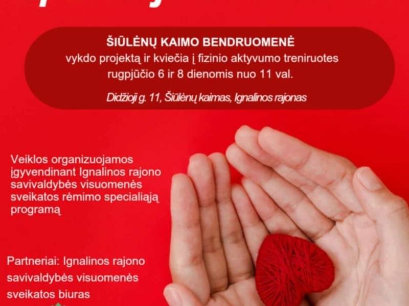 Fizinio aktyvumo treniruotės Šiūlėnuose