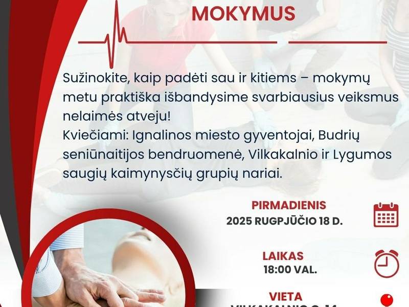 Pirmosios pagalbos mokymai Ignalinoje