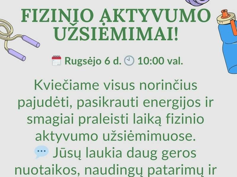 Fizinio aktyvumo užsiėmimai Linkmenyse