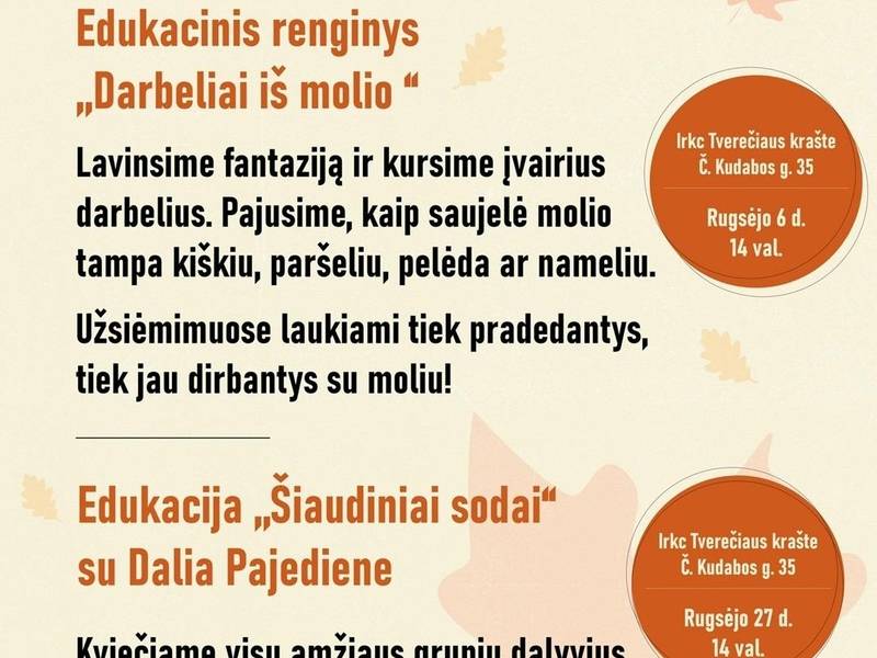 Edukacinis renginys "Darbeliai iš molio" Tverečiuje