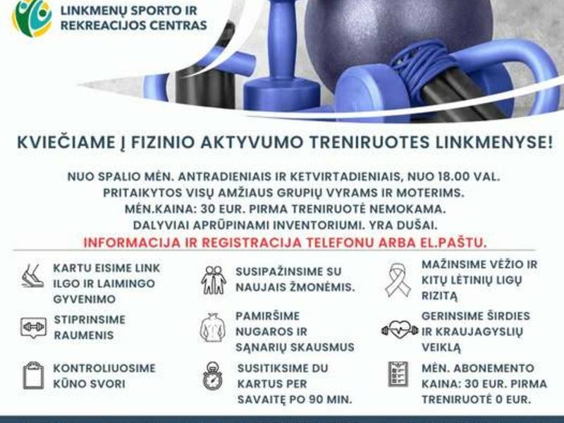 Fizinio aktyvumo treniruotės Linkmenyse