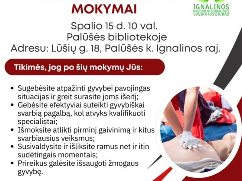 Pirmosios pagalbos mokymai Palūšėje