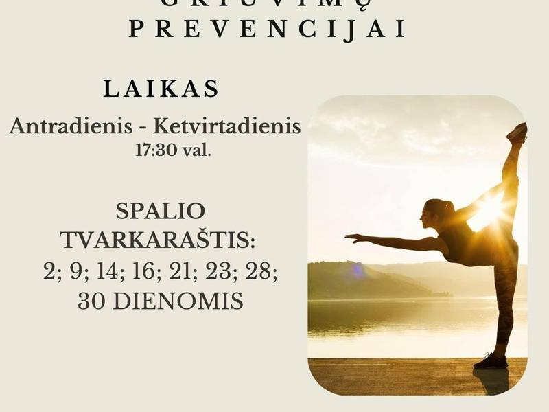 Sveikatingumo mankštos traumų ir griuvimų prevencijai