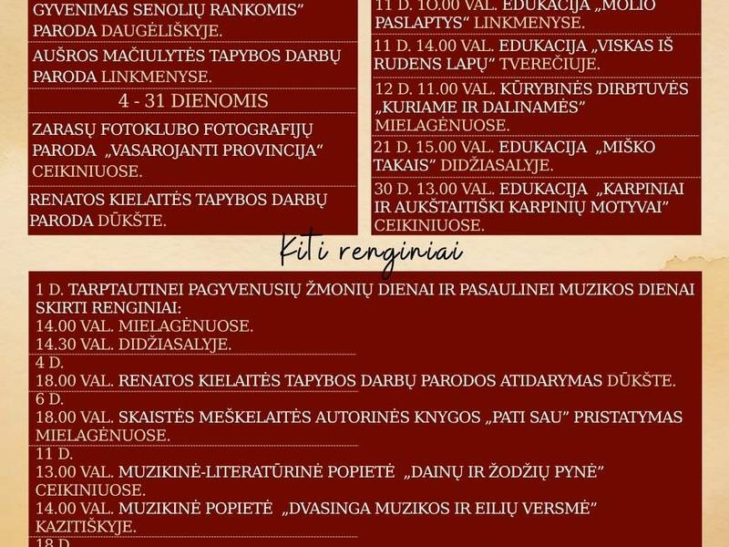 Kultūriniai renginiai Ignalinos rajone