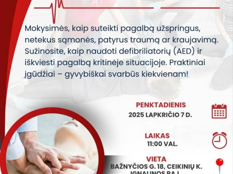 Pirmosios pagalbos mokymai Ceikiniuose