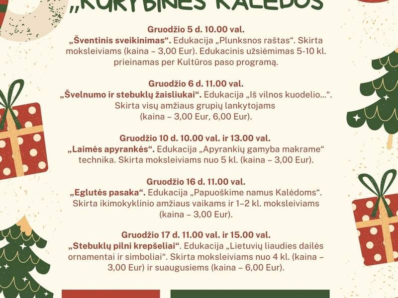 Kalėdinės edukacijos Ignalinos krašto muziejuje