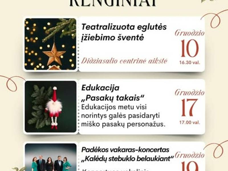 Gruodžio renginiai Didžiasalio krašte