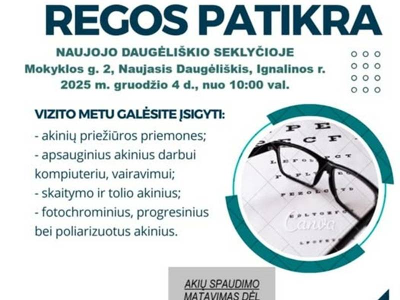 Nemokama regos patikra N. Daugėliškyje