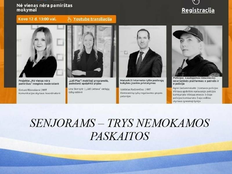 Projekto „Nė vienas nėra pamirštas“ nuotolinė paskaita