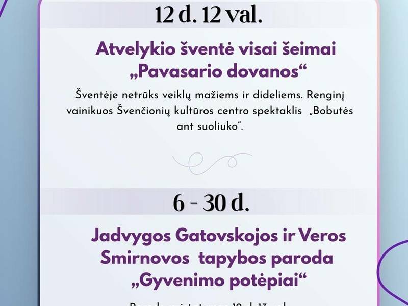 Jadvygos Gatovskojos ir Veros Smirnovos tapybos parodos pristatymas „Gyvenimo potėpiai“