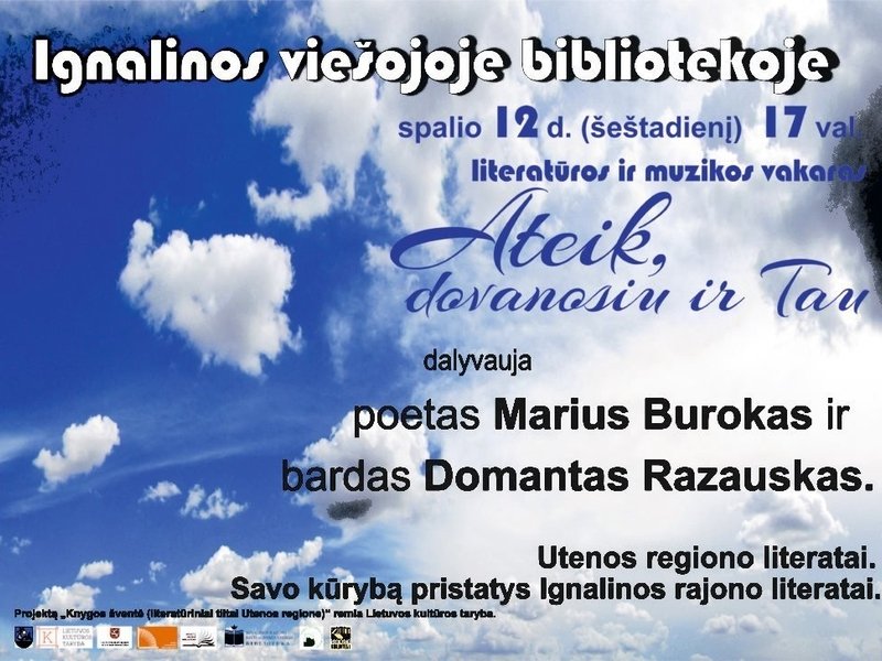 Kūrybos vakaras "Ateik, dovanosiu ir Tau"