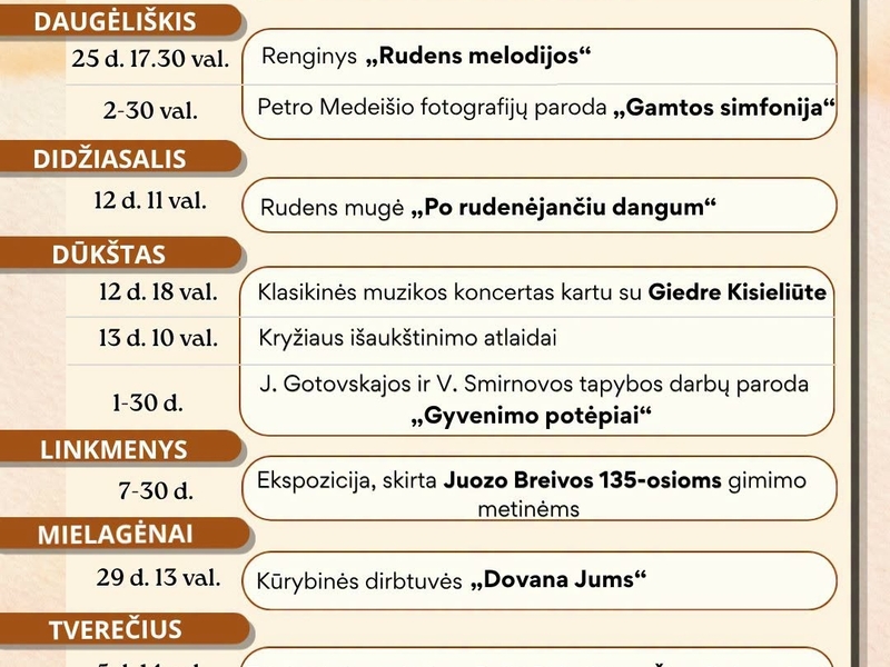 Rugsėjo mėnesio veiklos Ignalinos rajone 