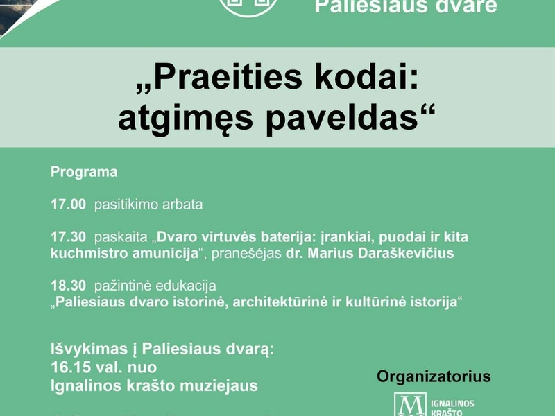 Europos paveldo dienos 2026 – „Kultūros paveldas: saugok, puoselėk, atgaivink“