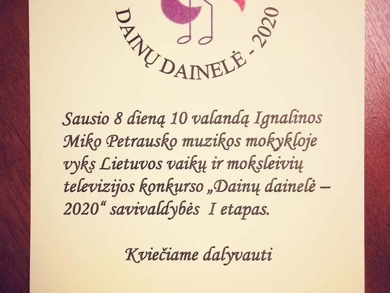 Rajoninis konkursas "Dainų dainelė" 2020 I etapas