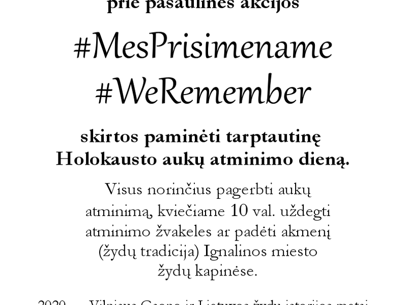 Global action to commemorate the International Holocaust Remembrance Day