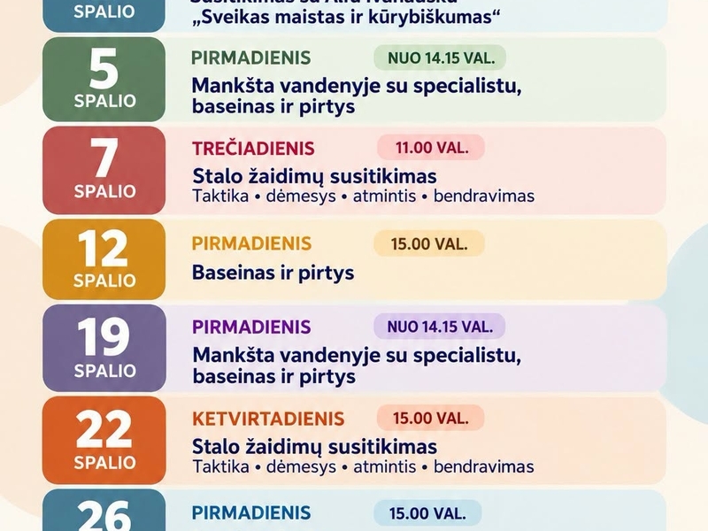 Projekto MIESTELIO BALSAI veiklos spalio mėnesį
