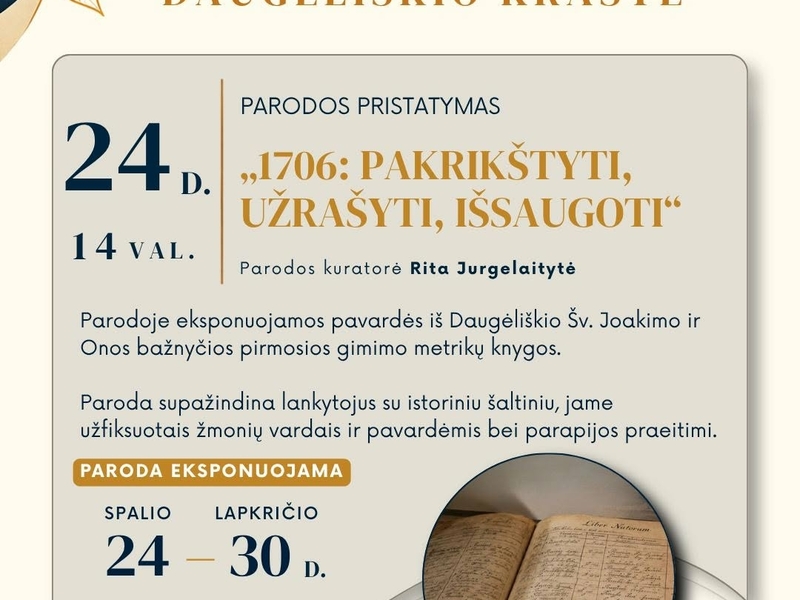Spalio mėnesio veiklos Daugėliškio krašte