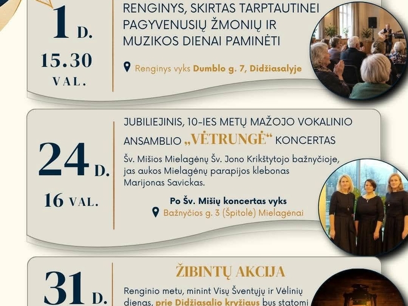 Spalio mėnesio veiklos Didžiasalio krašte