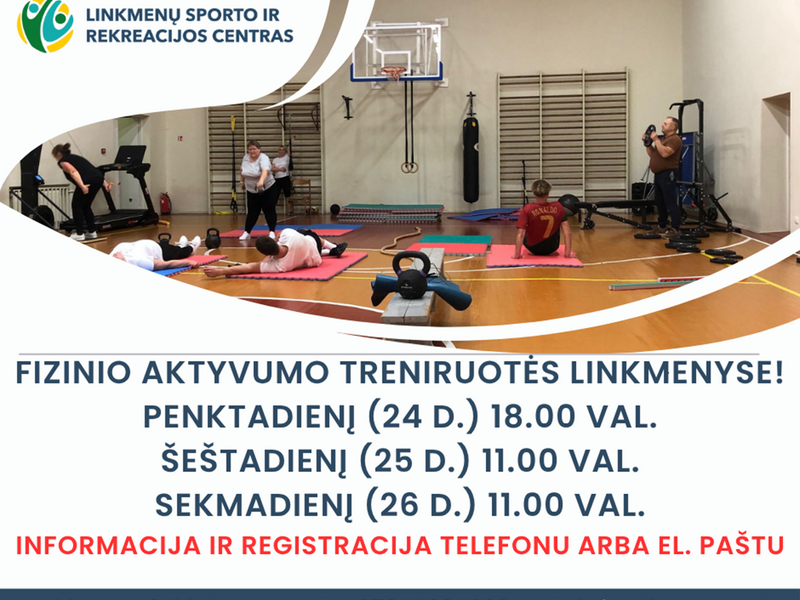 Fizinio aktyvumo treniruotės Linkmenyse spalio 24-26 dienomis