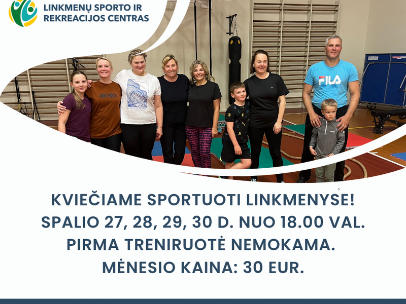 Kviečiame sportuoti Linkmenyse