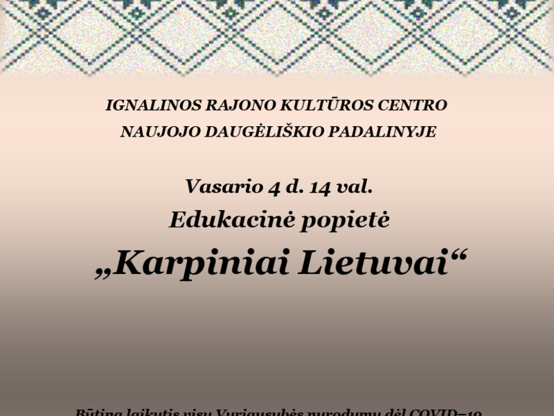Образовательный день в Н. Даугелишкисе «Карп для Литвы»