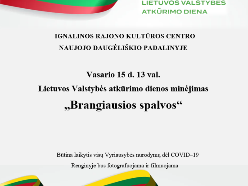 Н. Даугелишкис: Празднование Дня восстановления Литовского государства «Самые драгоценные цвета»