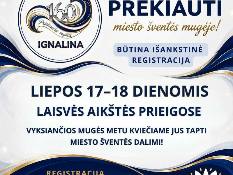 Kviečiame prekiauti miesto šventės mugėje