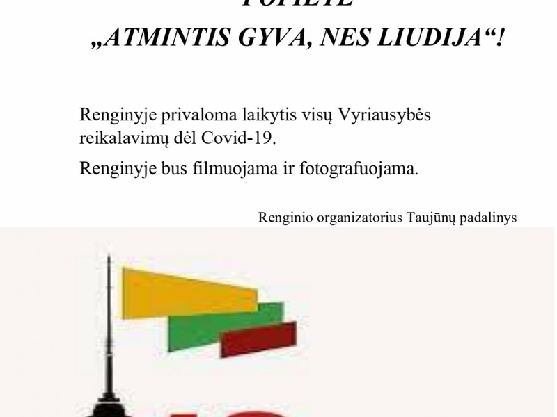 Taujūnai: Muzikinė - literatūrinė popietė "Atmintis gyva, nes liudija"