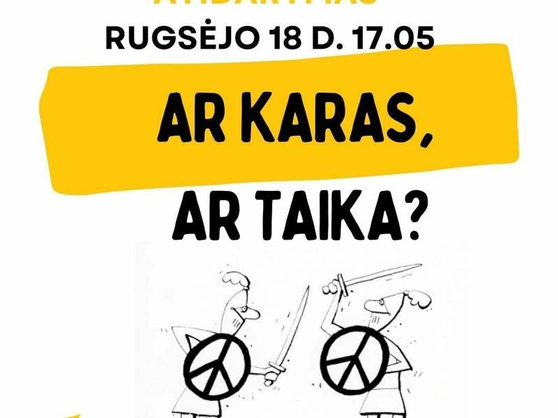 Naujos parodos "Ar karas, ar taika?" atidarymas "Humoro stotelėje"